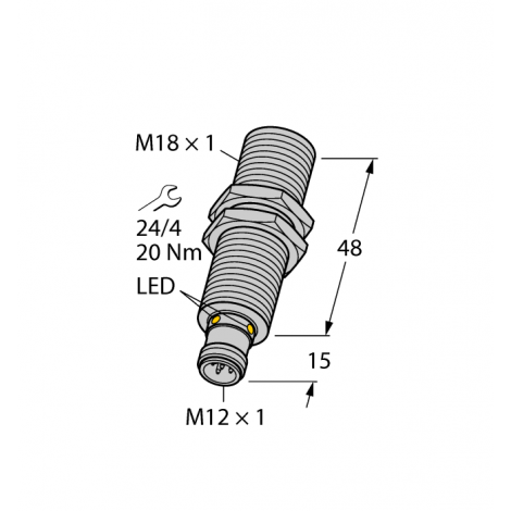 RU40U-M18M-UP8X2-H1151 - Czujnik ultradźwiękowy, czujnik odbiciowy – 1610008