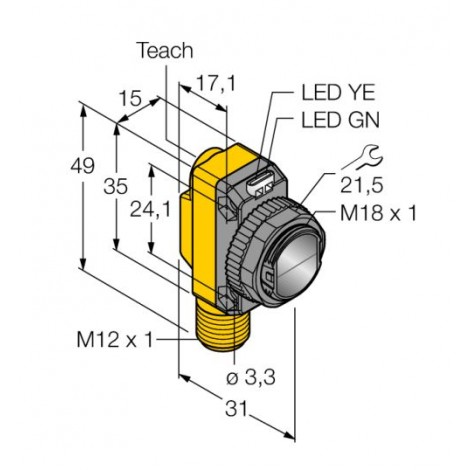 QS18EP6DQ8 – Czujnik fotoelektryczny, czujnik odbiciowy – 71995