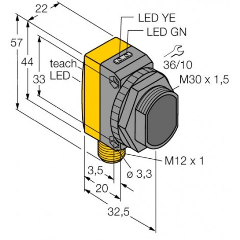 QS30EDVQ – Czujnik fotoelektryczny, czujnik odbiciowy – 76092