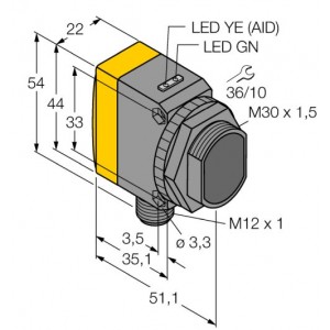 QS30AF600Q – Czujnik fotoelektryczny, czujnik odbiciowy – 11980